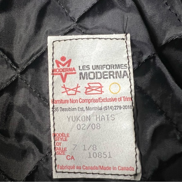 Y2K Canadian made black faux fur warm Yukon trapper winter ear flap hat 7 1/8 - Picture 13 of 13